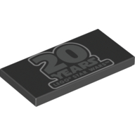 Visuel indicatif Rebrickable de Tuile 2 x 4 avec motif imprimé LEGO Star Wars de 20 ans (Tile 2 x 4 with 20 Years LEGO Star Wars Print)