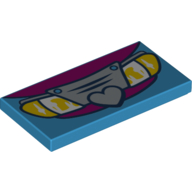 Visuel indicatif Rebrickable de Tuile 2 x 4 avec gril de voiture, phares, motif imprimé cœur (Tile 2 x 4 with Car Grill, Headlights, Heart Print)