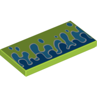 Visuel indicatif Rebrickable de Tuile 2 x 4 avec motif imprimé éclaboussures d'eau / gouttes (Tile 2 x 4 with Water Splashes/Drops Print)