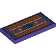 Visuel indicatif Rebrickable de Tuile 2 x 4 avec moyen azur "Mia" sur motif imprimé throw-rug (Tile 2 x 4 with Medium Azure "Mia" on Throw-rug Print)