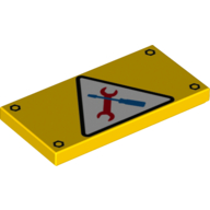 Visuel indicatif Rebrickable de Tuile 2 x 4 avec Triangle blanc, Clé rouge, Tournevis noir (Tile 2 x 4 with White Triangle, Red Wrench, Black Screwdriver)