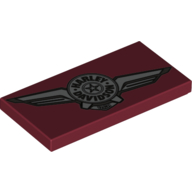 Visuel indicatif Rebrickable de Tuile 2 x 4 avec motif imprimé de logo Harley Davidson (Tile 2 x 4 with Skew Harley Davidson Logo Print)
