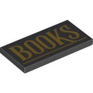 Visuel indicatif Rebrickable de Tuile 2 x 4 avec motif imprimé 'BOOKS' (Tile 2 x 4 with 'BOOKS' Print)