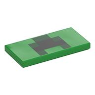 Visuel indicatif Rebrickable de Tuile 2 x 4 avec des carrés de pixels (bouche crépusculaire) motif imprimé (Tile 2 x 4 with Pixel Squares (Creeper Mouth) Print)