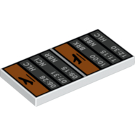 Visuel indicatif Rebrickable de Tuile 2 x 4 avec panneau d'information de l'aéroport imprimé (Tile 2 x 4 with Airport Information Sign Print)