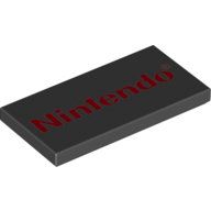 Visuel indicatif Rebrickable de Tuile 2 x 4 avec motif imprimé 'NINTENDO' (Tile 2 x 4 with 'NINTENDO' Print)
