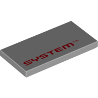 Visuel indicatif Rebrickable de Tuile 2 x 4 avec motif imprimé 'SYSTEM TM' (Tile 2 x 4 with 'SYSTEM TM' Print)