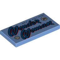 Visuel indicatif Rebrickable de Tuile 2 x 4 avec motif imprimé bleu 'Wonder Woman' (Tile 2 x 4 with Blue 'Wonder Woman' Print)