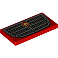 Visuel indicatif Rebrickable de Tuile 2 x 4 avec grille avec feu Logo imprimé (Tile 2 x 4 with Grille with Fire Logo Print)
