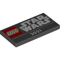 Visuel indicatif Rebrickable de Tuile 2 x 4 avec motif imprimé 'LEGO STAR WARS 2021' (Tile 2 x 4 with 'LEGO STAR WARS 2021' Print)