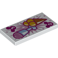 Visuel indicatif Rebrickable de Tuile 2 x 4 avec crème glacée, Mickey Mouse Logo imprimé (Tile 2 x 4 with Ice Cream, Mickey Mouse Logo Print)