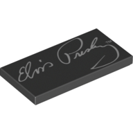 Visuel indicatif Rebrickable de Tuile 2 x 4 avec motif imprimé 'Elvis Presley' (Tile 2 x 4 with 'Elvis Presley' Signature Print)