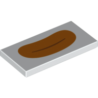 Visuel indicatif Rebrickable de Tuile 2 x 4 avec motif imprimé orange clown bouche (Tile 2 x 4 with Orange Clown Mouth Print)