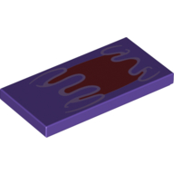 Tuile 2 x 4 avec rouge slime monstre bouche motif imprimé (Tile 2 x 4 with Red Slime Monster Mouth Print)