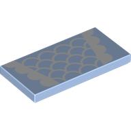 Visuel indicatif Rebrickable de Tuile 2 x 4 avec motif imprimé volants blancs (Tile 2 x 4 with White Ruffles Print)