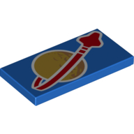 Visuel indicatif Rebrickable de Tuile 2 x 4 avec logo espace classique imprimé (Tile 2 x 4 with Classic Space Logo Print)