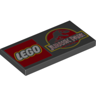 Visuel indicatif Rebrickable de Tuile 2 x 4 avec motif imprimé 'LEGO JURASSIC PARK' (Tile 2 x 4 with 'LEGO JURASSIC PARK' Logos Print)