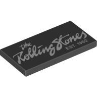 Visuel indicatif Rebrickable de Tuile 2 x 4 avec motif imprimé 'The Rolling Stones' (Tile 2 x 4 with 'The Rolling Stones' Print)