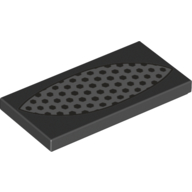 Visuel indicatif Rebrickable de Tuile 2 x 4 avec motif imprimé grille argent (Tile 2 x 4 with Silver Grid Print)