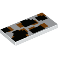 Visuel indicatif Rebrickable de Tuile 2 x 4 avec motif imprimé Carrés Noir/Orange (Tile 2 x 4 with Black/Orange Squares Print)