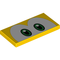 Tuile 2 x 4 avec yeux verts (koopa trowa) motif imprimé (Tile 2 x 4 with Green Eyes (Koopa Troopa) Print)