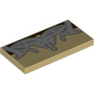 Visuel indicatif Rebrickable de Tuile 2 x 4 avec des bijoux en argent / motif imprimé diadème (Tile 2 x 4 with Silver Jewelries/Tiara Print)