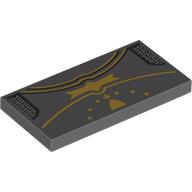 Visuel indicatif Rebrickable de Tuile 2 x 4 avec motif imprimé Garniture/Décors Jaune/Or (Tile 2 x 4 with Yellow/Gold Trim/Decorations Print)