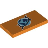 Visuel indicatif Rebrickable de Tuile 2 x 4 avec motif imprimé symbole explorateurs arctiques (Tile 2 x 4 with Arctic Explorers Symbol Print)