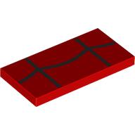 Visuel indicatif Rebrickable de Tuile 2 x 4 avec toiles d'araignée noir motif imprimé (Tile 2 x 4 with Black Spider Webs Print)