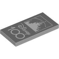 Visuel indicatif Rebrickable de Tuile 2 x 4 avec château blanc, motif imprimé 'DISNEY 100' (Tile 2 x 4 with White Castle, 'DISNEY 100' Print)