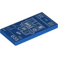 Visuel indicatif Rebrickable de Tuile 2 x 4 avec motif imprimé blanc (Tile 2 x 4 with White BluePrint Print)