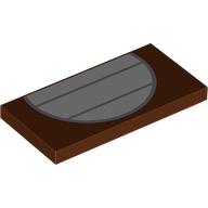 Tuile 2 x 4 avec cercle blanc, rayures gris bleuté clair (poitrine) imprimé (Tile 2 x 4 with White Circle, Light Bluish Grey Stripes (Chest) Print)