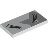 Visuel indicatif Rebrickable de Tuile 2 x 4 avec Yeux, Grands Cils Noirs, Gris Foncé (Tile 2 x 4 with Eyes, Large Black Eyelashes, Light Bluish Grey Star Print)