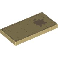 Visuel indicatif Rebrickable de Tuile 2 x 4 avec motif de couverture teinté foncé (Tile 2 x 4 with Dark Tan Stained Blanket Print)