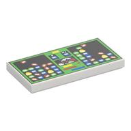 Visuel indicatif Rebrickable de Tuile 2 x 4 avec jeu d'ordinateur, motif imprimé de fond vert vif (Tile 2 x 4 with Computer Game, Bright Green Background Print)