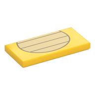 Tuile 2 x 4 avec motif imprimé Ventre Reptile beige (Tile 2 x 4 with Tan Reptile Belly Print)