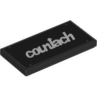 Visuel indicatif Rebrickable de Tuile 2 x 4 avec motif imprimé blanc 'countach' (Tile 2 x 4 with White 'countach' Print)