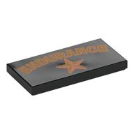 Visuel indicatif Rebrickable de Tuile 2 x 4 avec jaune 'ENDURANCE', motif imprimé étoile (Tile 2 x 4 with Yellow 'ENDURANCE', Star Print)