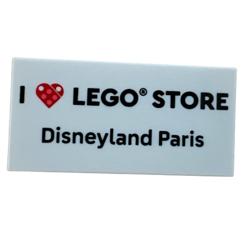 Visuel indicatif Rebrickable de Tuile 2 x 4 avec motif imprimé 'I heart LEGO STORE Disneyland Paris' (Tile 2 x 4 with 'I heart LEGO STORE Disneyland Paris' Print)