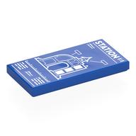 Visuel indicatif Rebrickable de Tuile 2 x 4 avec 'STATION', motif imprimé bleu (Tile 2 x 4 with 'STATION', BluePrint Print)