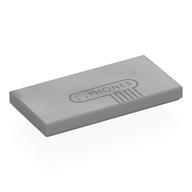 Visuel indicatif Rebrickable de Tuile 2 x 4 avec casque gris foncé, motif imprimé 'PHONES' (Tile 2 x 4 with Dark Bluish Grey Headphones, 'PHONES' Print)