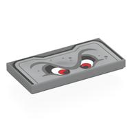 Tuile 2 x 4 avec thwomp visage, moitié supérieure, yeux rouges motif imprimé (Tile 2 x 4 with Thwomp Face, Top Half, Red Eyes Print)