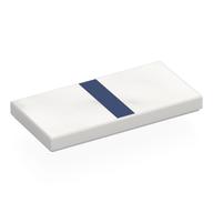 Visuel indicatif Rebrickable de Tuile 2 x 4 avec motif imprimé à rayures bleu foncé (Tile 2 x 4 with Dark Blue Stripe Print)