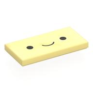 Visuel indicatif Rebrickable de Tuile 2 x 4 avec motif imprimé Visage souriant (Tile 2 x 4 with Smiling Face Print)