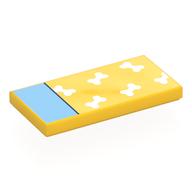 Visuel indicatif Rebrickable de Tuile 2 x 4 avec lit, couverture blanche d'os, motif imprimé d'oreiller vert d’eau léger (Tile 2 x 4 with Bed, White Bones Blanket, Light Aqua Pillow Print)