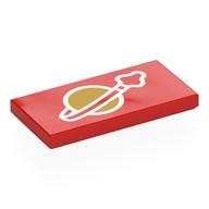 Visuel indicatif Rebrickable de Tuile 2 x 4 avec logo espace classique imprimé (Tile 2 x 4 with Classic Space Logo Print)