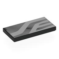 Visuel indicatif Rebrickable de Tuile 2 x 4 avec motif imprimé en zigzag argenté (Tile 2 x 4 with Silver Zig-Zagging Stripes Print)