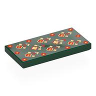 Visuel indicatif Rebrickable de Tuile 2 x 4 avec tapis tissé, motif imprimé Fleurs rouges/jaunes/or (Tile 2 x 4 with Woven Rug, Red/Yellow/Gold Flowers Print)