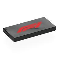 Visuel indicatif Rebrickable de Tuile 2 x 4 avec motif imprimé rouge F1 Logo (Tile 2 x 4 with Red F1 Logo Print)