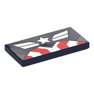 Visuel indicatif Rebrickable de Tuile 2 x 4 avec motif imprimé poitrine capitaine america (Tile 2 x 4 with Captain America Chest Print)